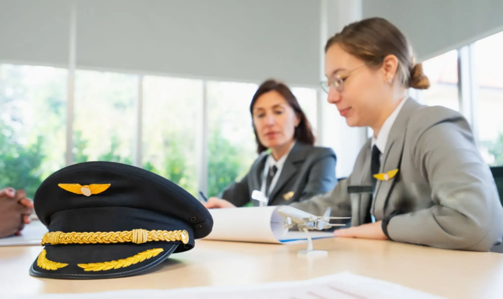 Recruiter reviewing pilot credentials now