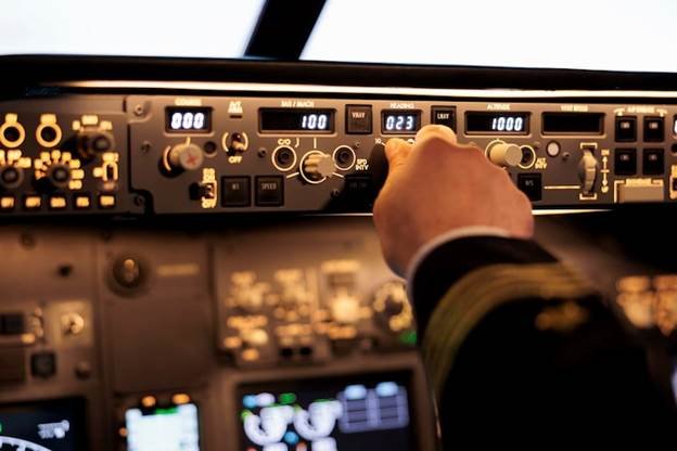 real cockpit with pilot